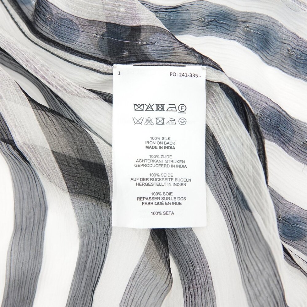 Dries Van Noten SS24 Silk Chiffon Sequin Stripe Button-Front Drawstring Skirt - Picture 5 of 7